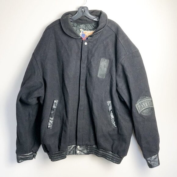 Jeff Hamilton NBA Wool Leather Embroidered Bomber Varsity Jacket - Picture 1 of 11